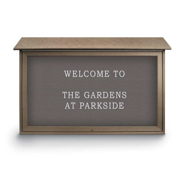 Indoor Enclosed Combo Board, 42"x32", Satin Frame/Black Porc & Rubber